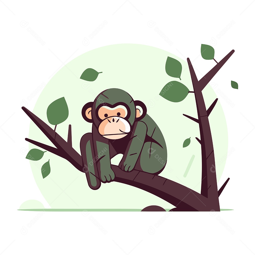 Macaco Desenho Animado Ilustração Vetor EPS