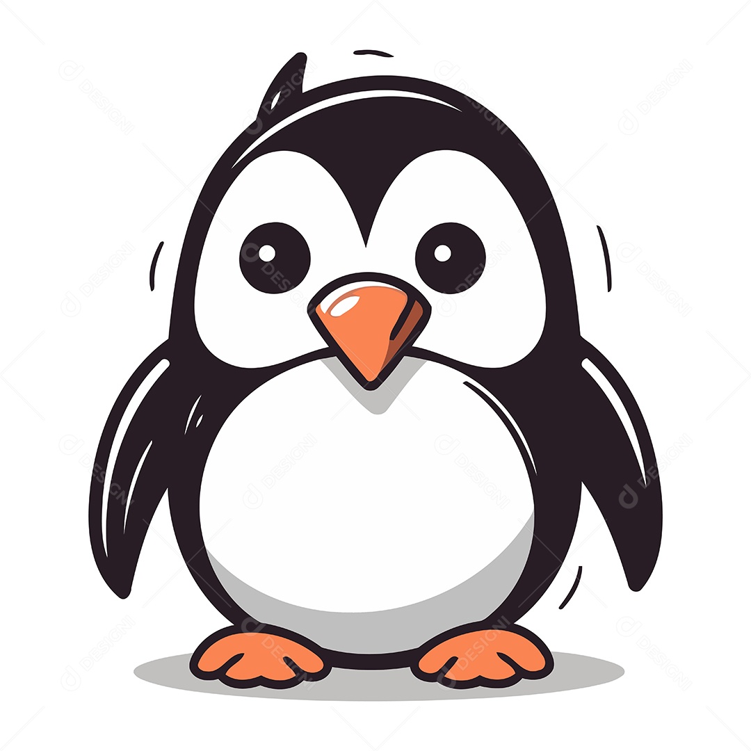 Pinguim Desenho Animado Ilustração Vetor EPS