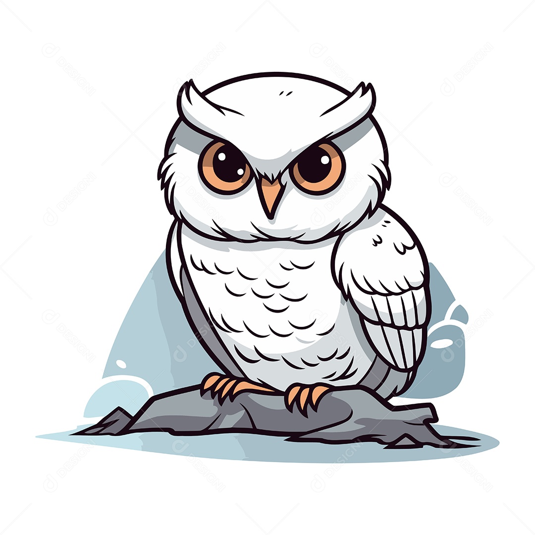 Coruja Desenho Animado Ilustração Vetor EPS