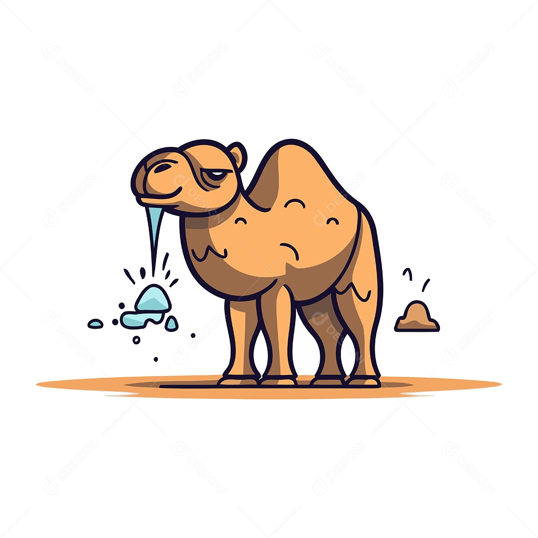 Camelo Desenho Animado Ilustração Vetor EPS