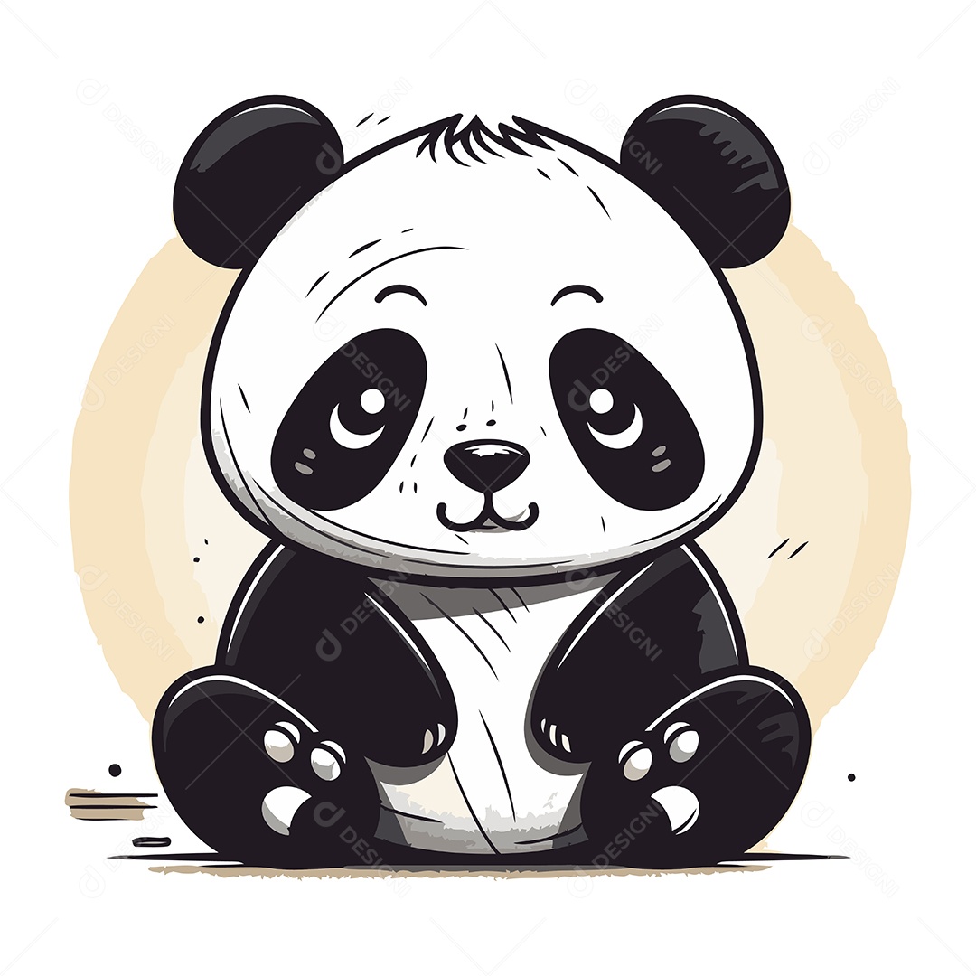Urso Panda Desenho Animado Ilustração Vetor EPS