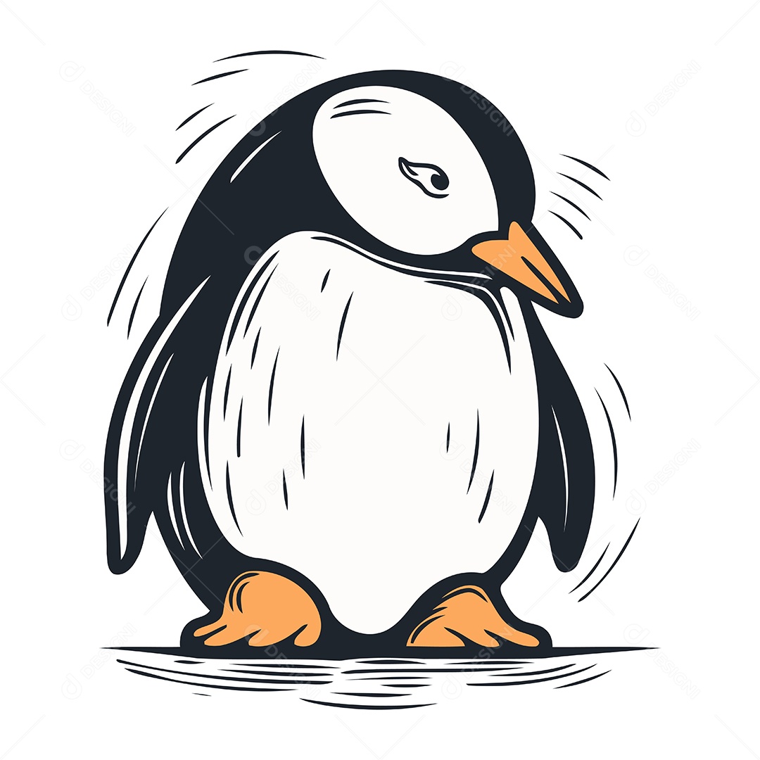 Pinguim Desenho Animado Ilustração Vetor EPS