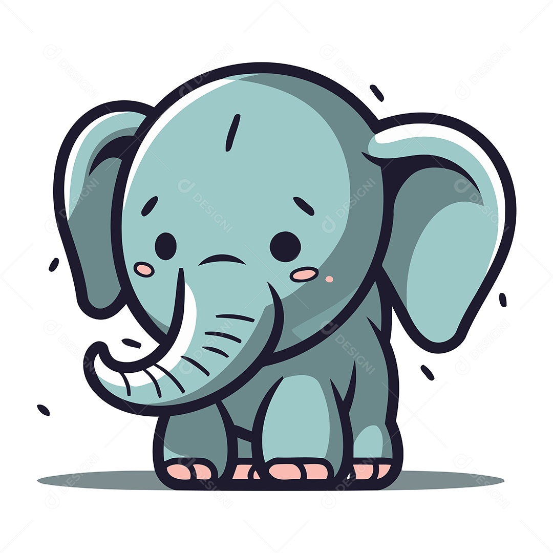 Elefante Desenho Animado Ilustração Vetor EPS