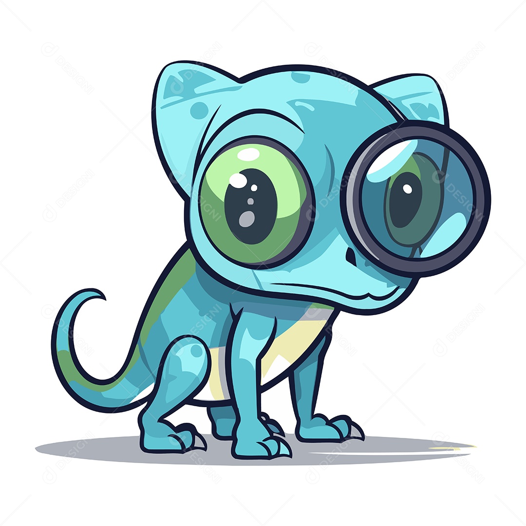 Camaleão Desenho Animado Ilustração Vetor EPS