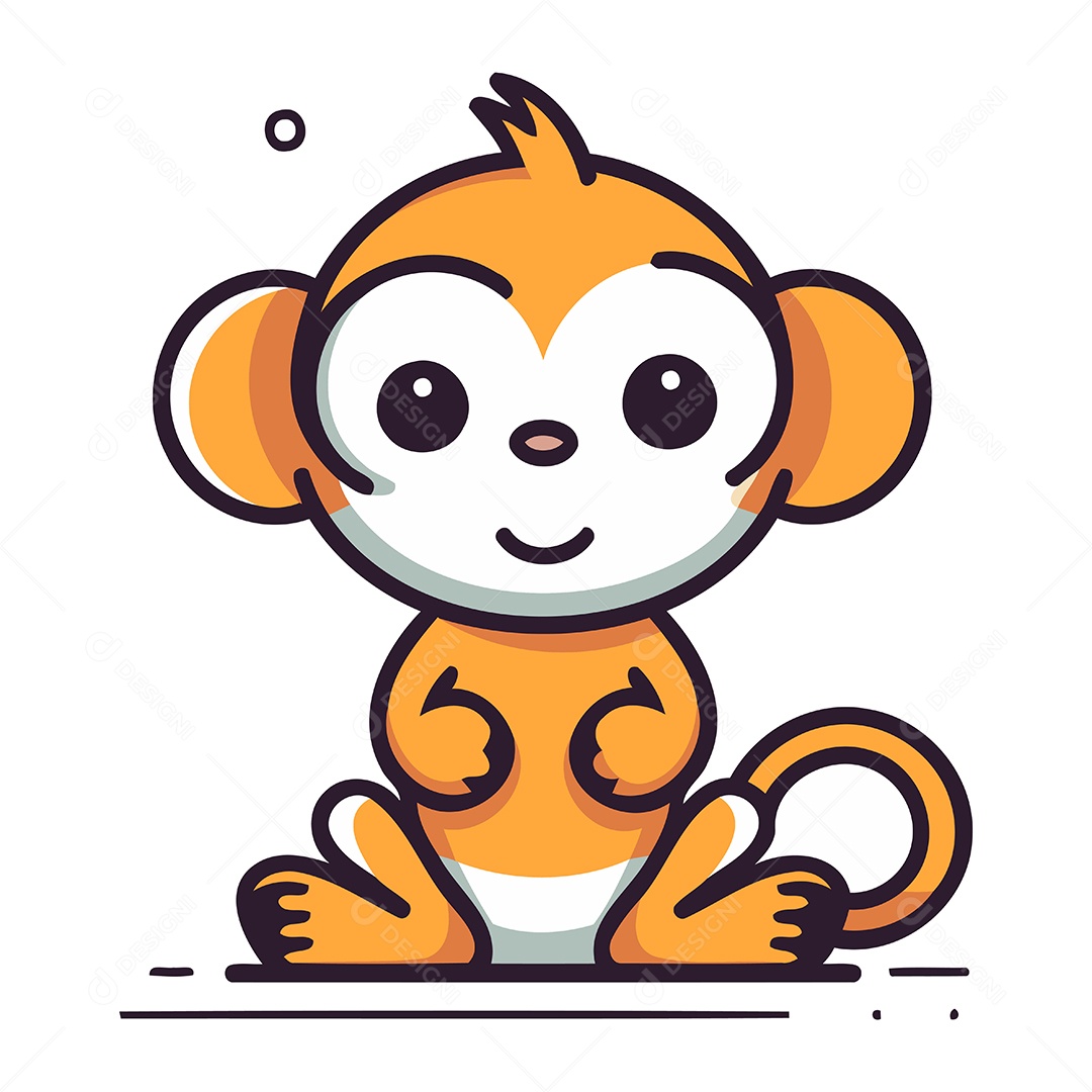 Macaco Desenho Animado Ilustração Vetor EPS