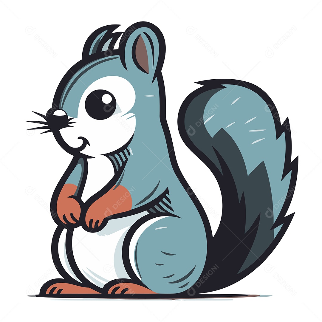 Esquilo Desenho Animado Ilustração Vetor EPS
