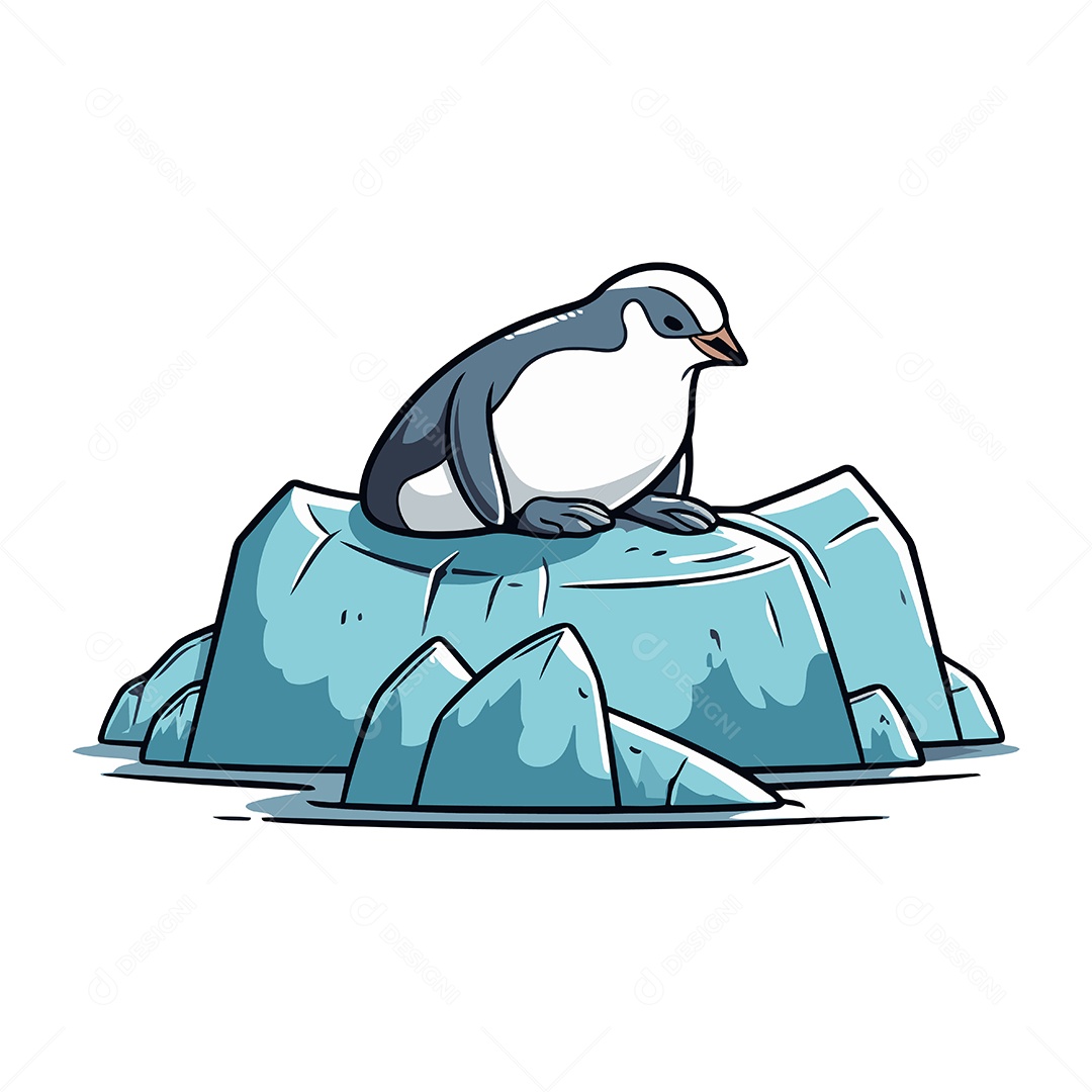 Pinguim Desenho Animado Ilustração Vetor EPS