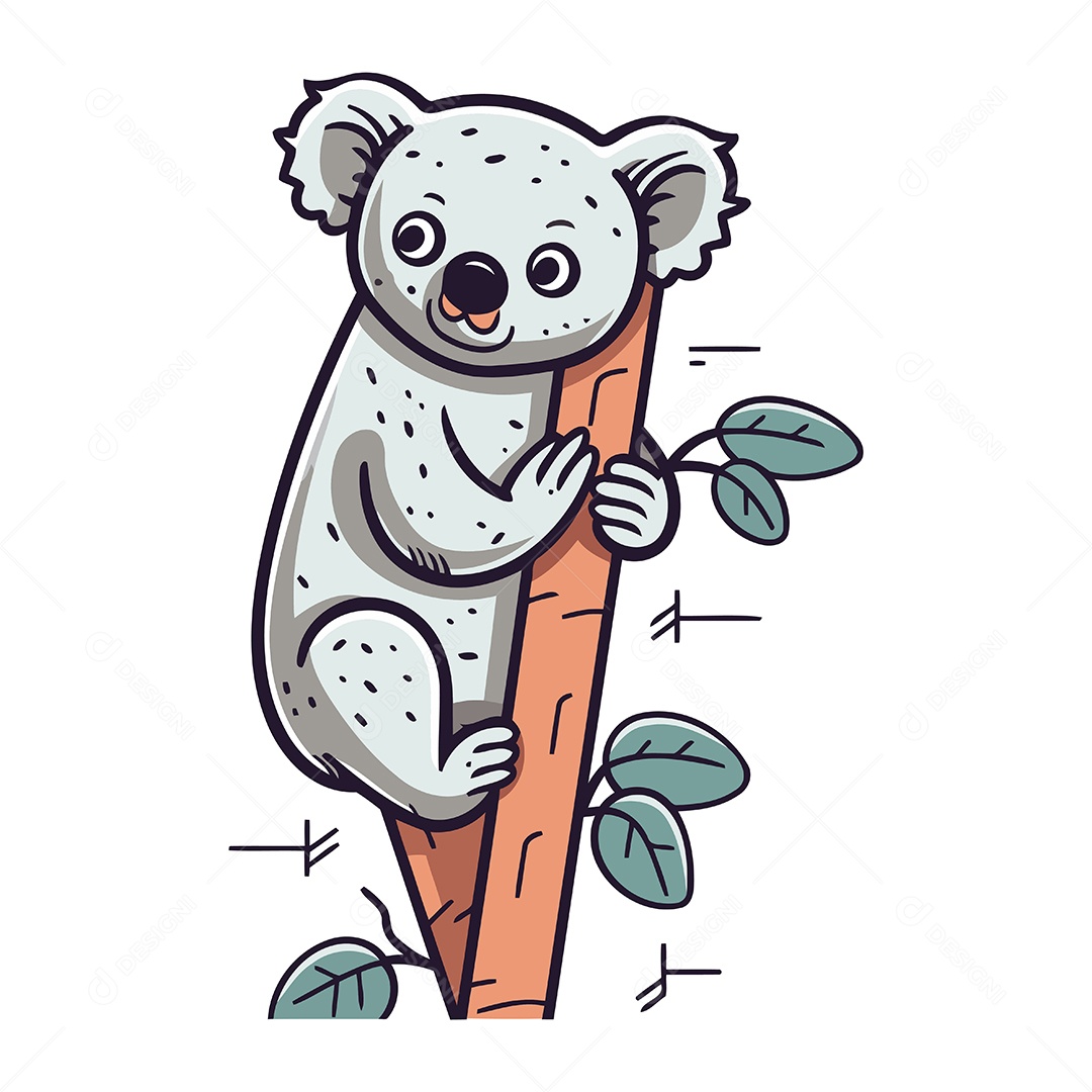 Coala Desenho Animado Ilustração Vetor EPS