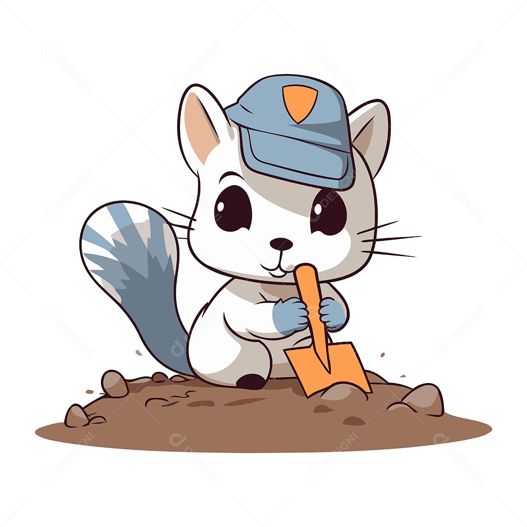 Esquilo Desenho Animado Ilustração Vetor EPS