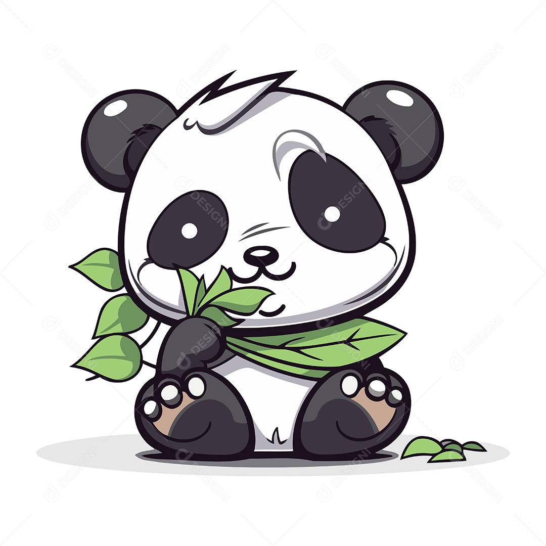 Urso Panda Desenho Animado Ilustração Vetor EPS