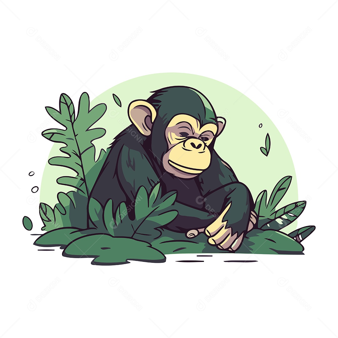 Macaco Desenho Animado Ilustração Vetor EPS
