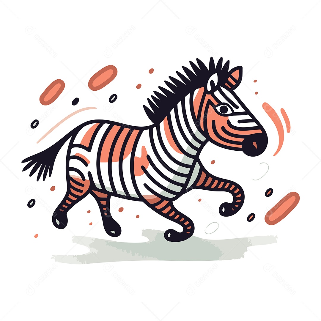 Zebra Desenho Animado Ilustração Vetor EPS