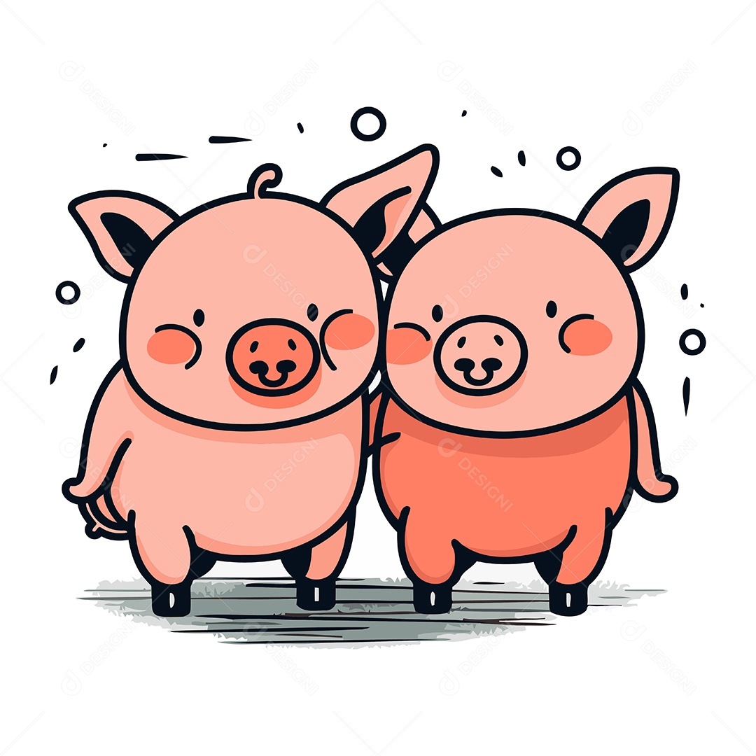 Porco Desenho Animado Ilustração Vetor EPS