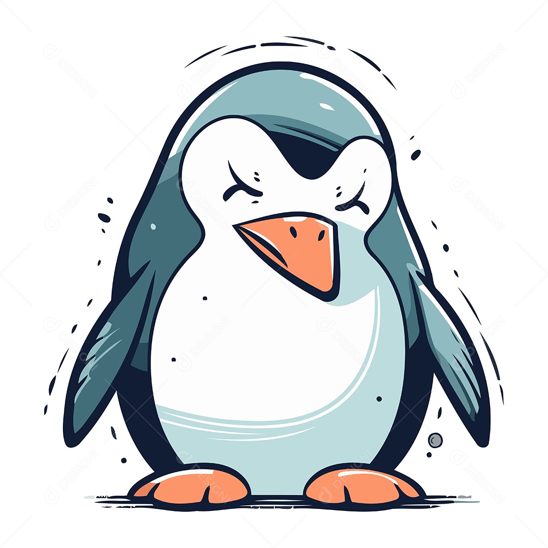 Pinguim Desenho Animado Ilustração Vetor EPS
