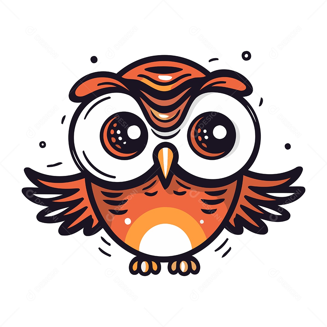 Coruja Desenho Animado Ilustração Vetor EPS