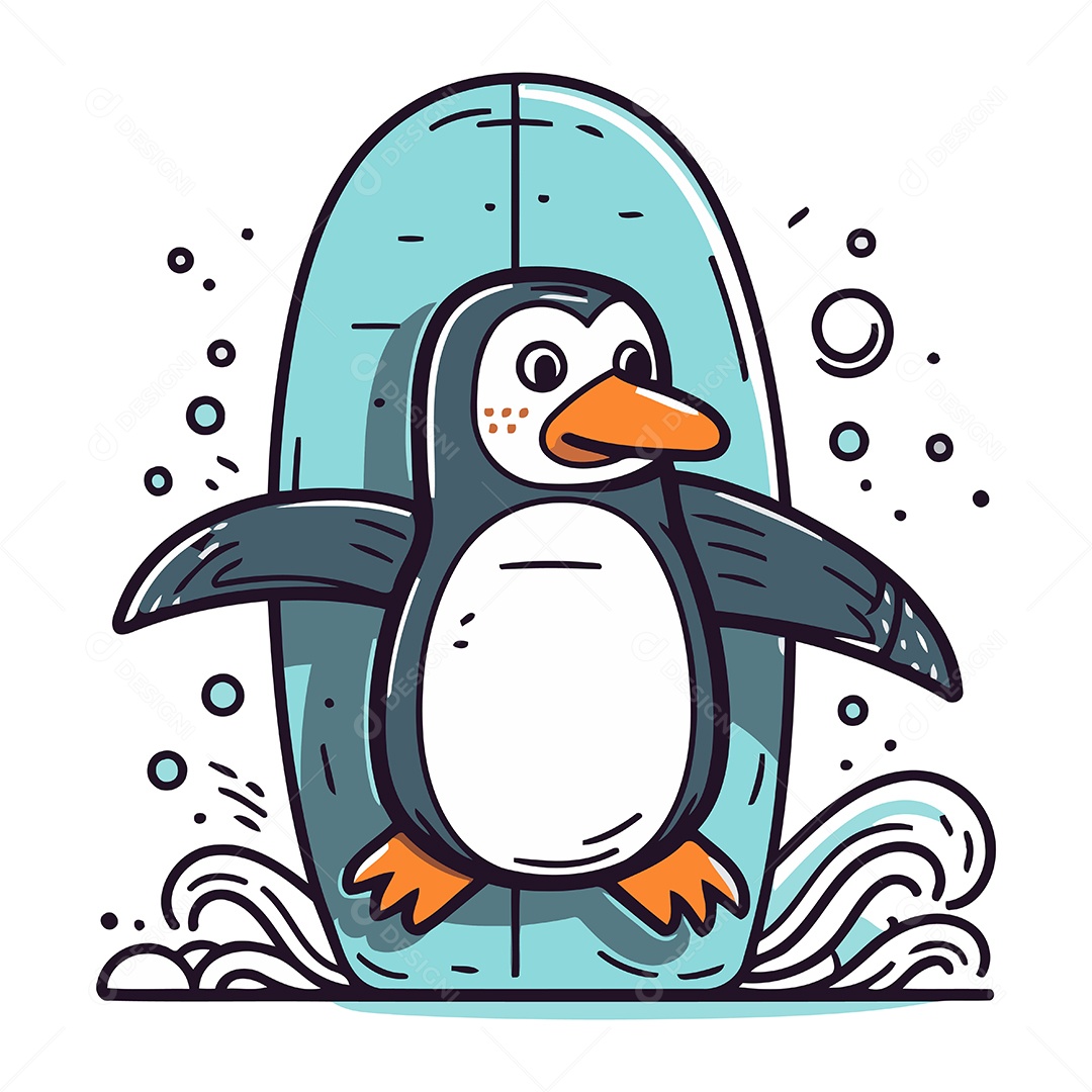Pinguim Desenho Animado Ilustração Vetor EPS