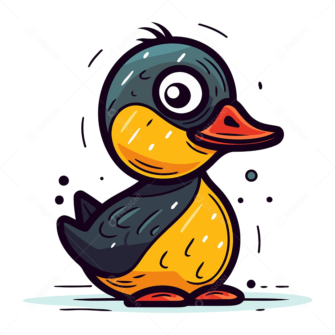 Pato Desenho Animado Ilustração Vetor EPS
