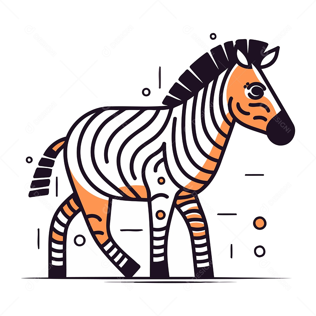 Zebra Desenho Animado Ilustração Vetor EPS