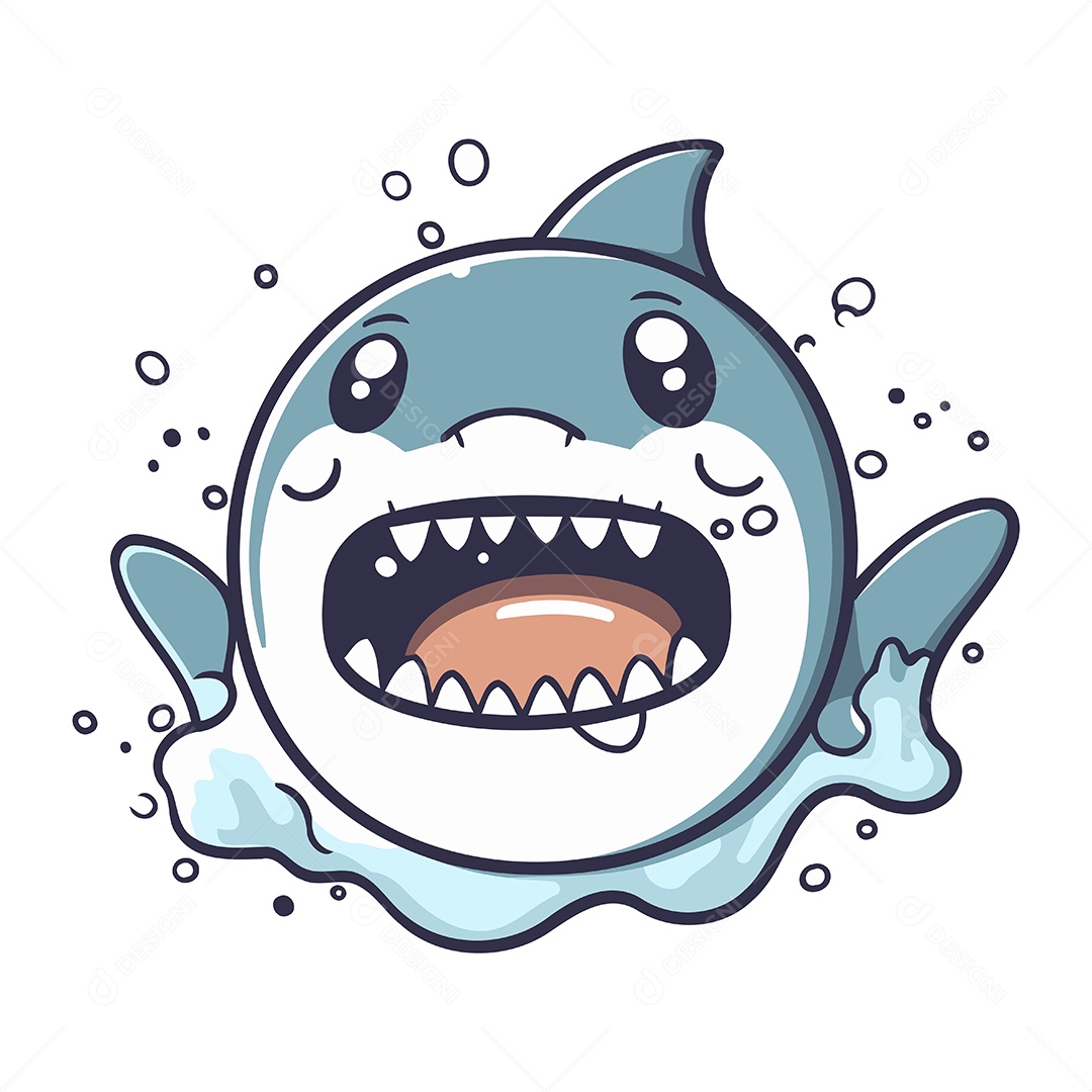 Tubarão Desenho Animado Ilustração Vetor EPS