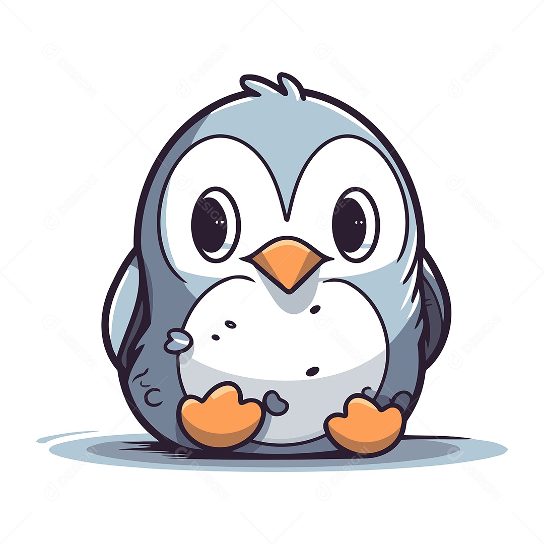 Pinguim Desenho Animado Ilustração Vetor EPS