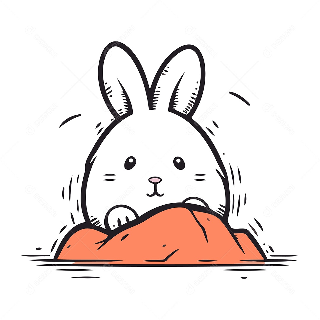 Coelho Desenho Animado Ilustração Vetor EPS