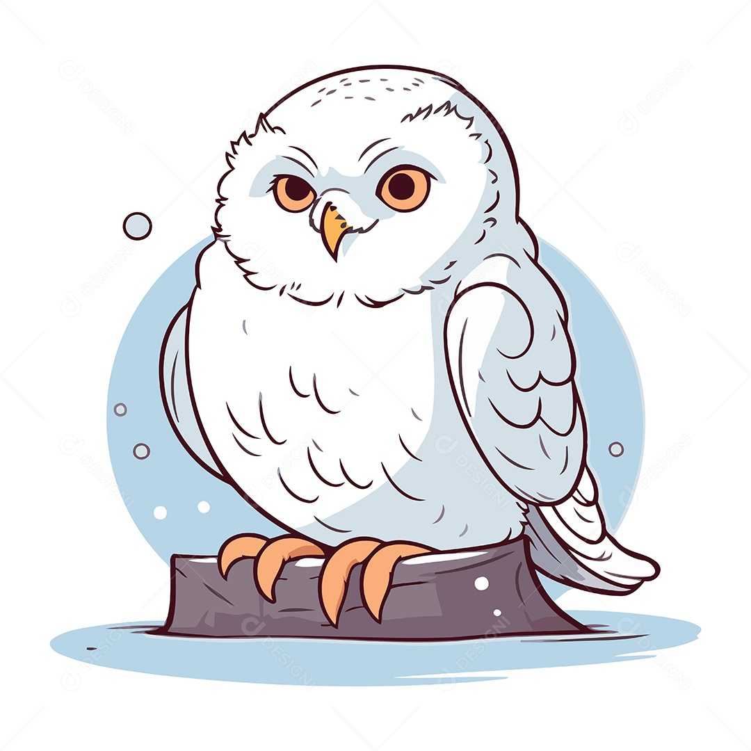 Coruja Desenho Animado Ilustração Vetor EPS