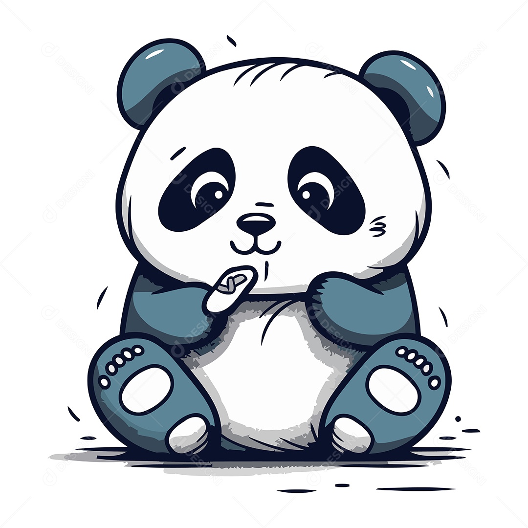 Urso Panda Desenho Animado Ilustração Vetor EPS