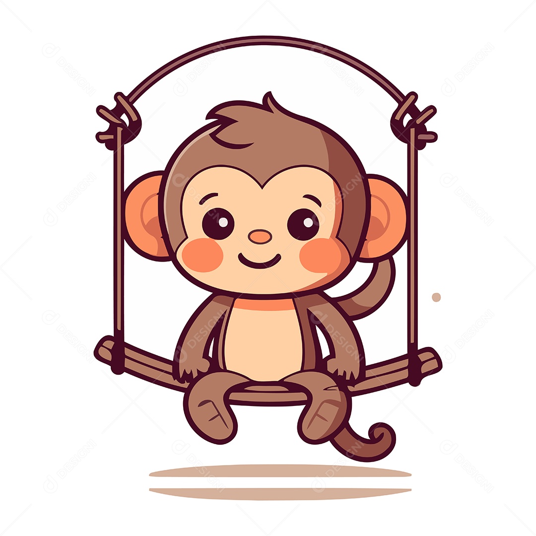 Macaco Desenho Animado Ilustração Vetor EPS