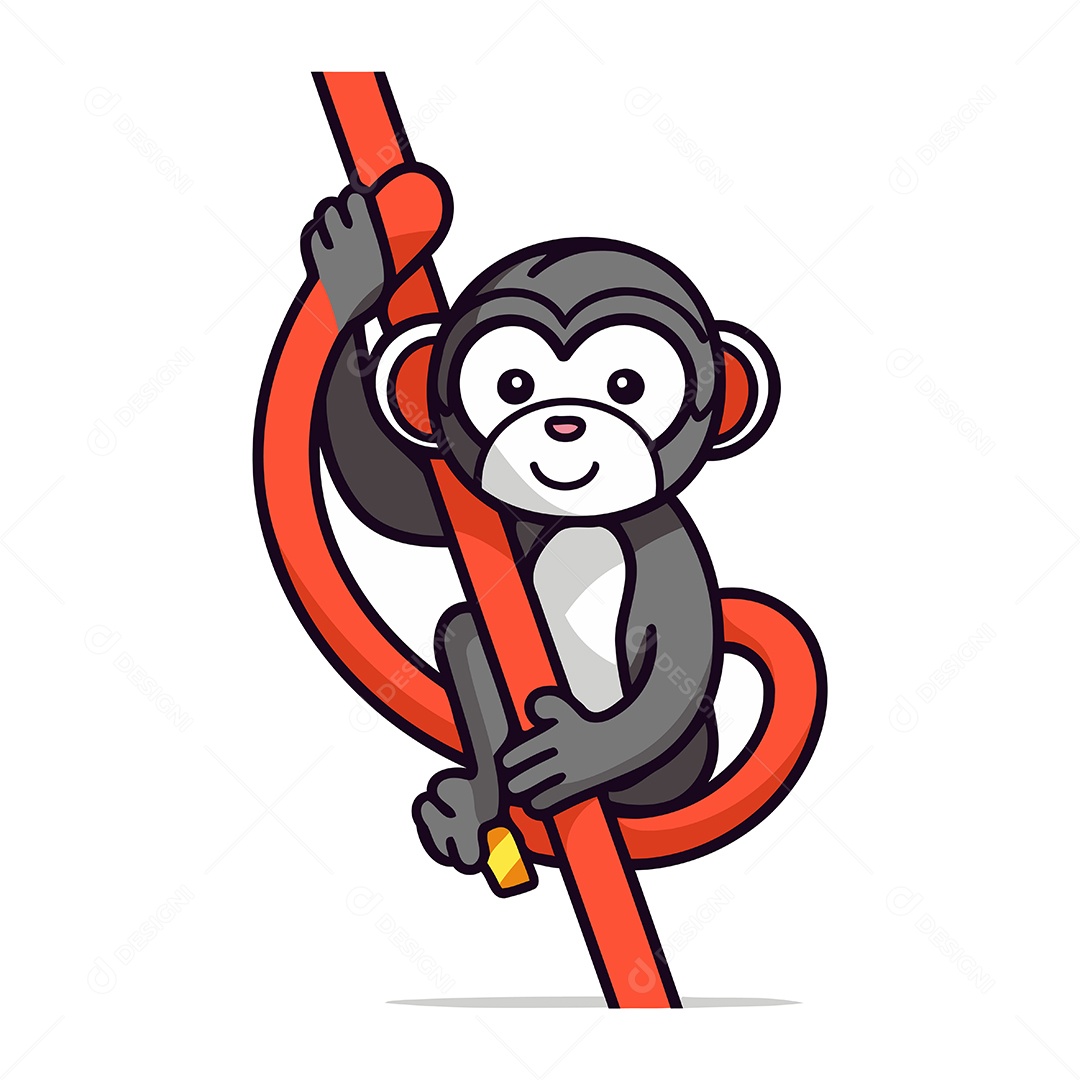 Macaco Desenho Animado Ilustração Vetor EPS