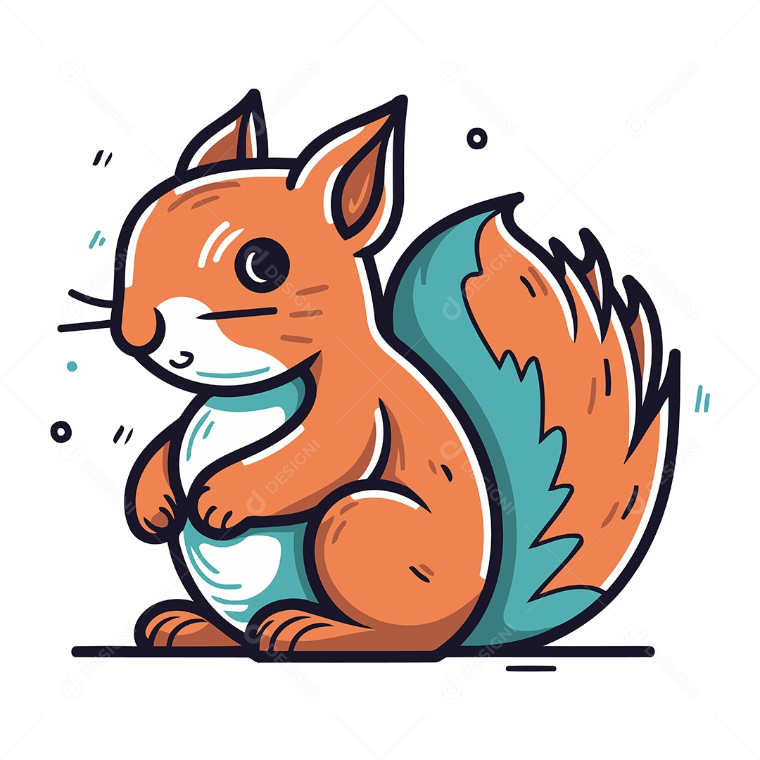 Esquilo Desenho Animado Ilustração Vetor EPS