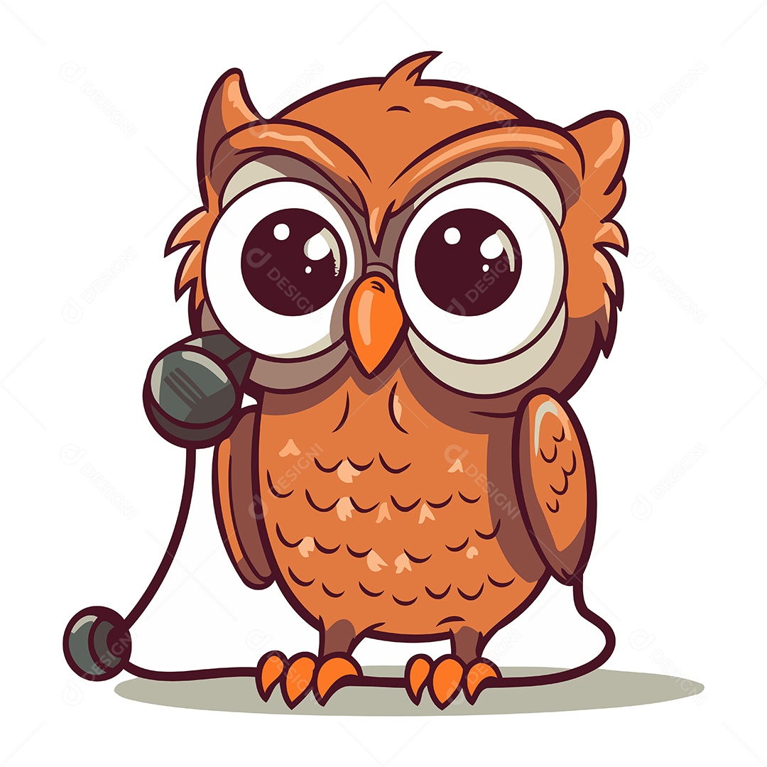 Coruja Desenho Animado Ilustração Vetor EPS