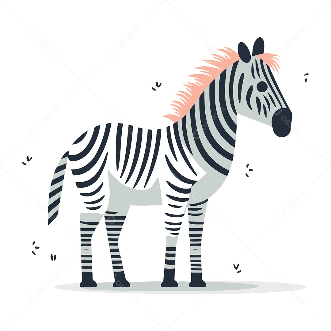 Zebra Desenho Animado Ilustração Vetor EPS