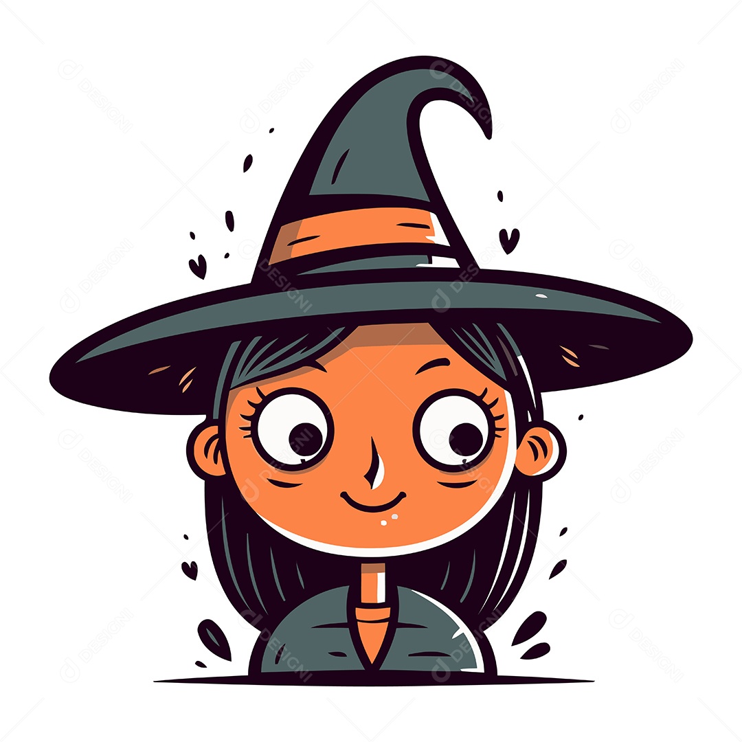 Bruxa Desenho Animado Ilustração Vetor EPS