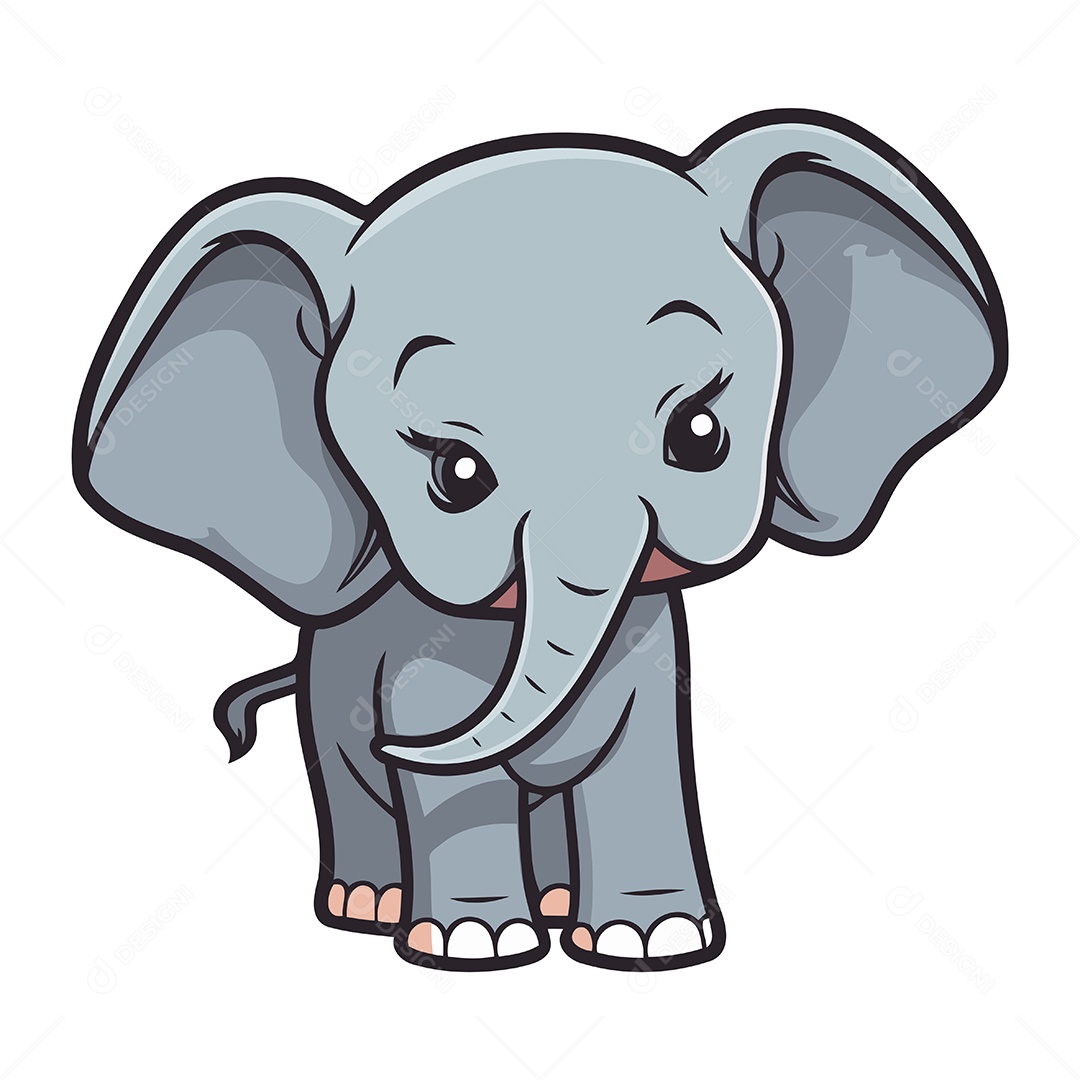 Elefante Desenho Animado Ilustração Vetor EPS