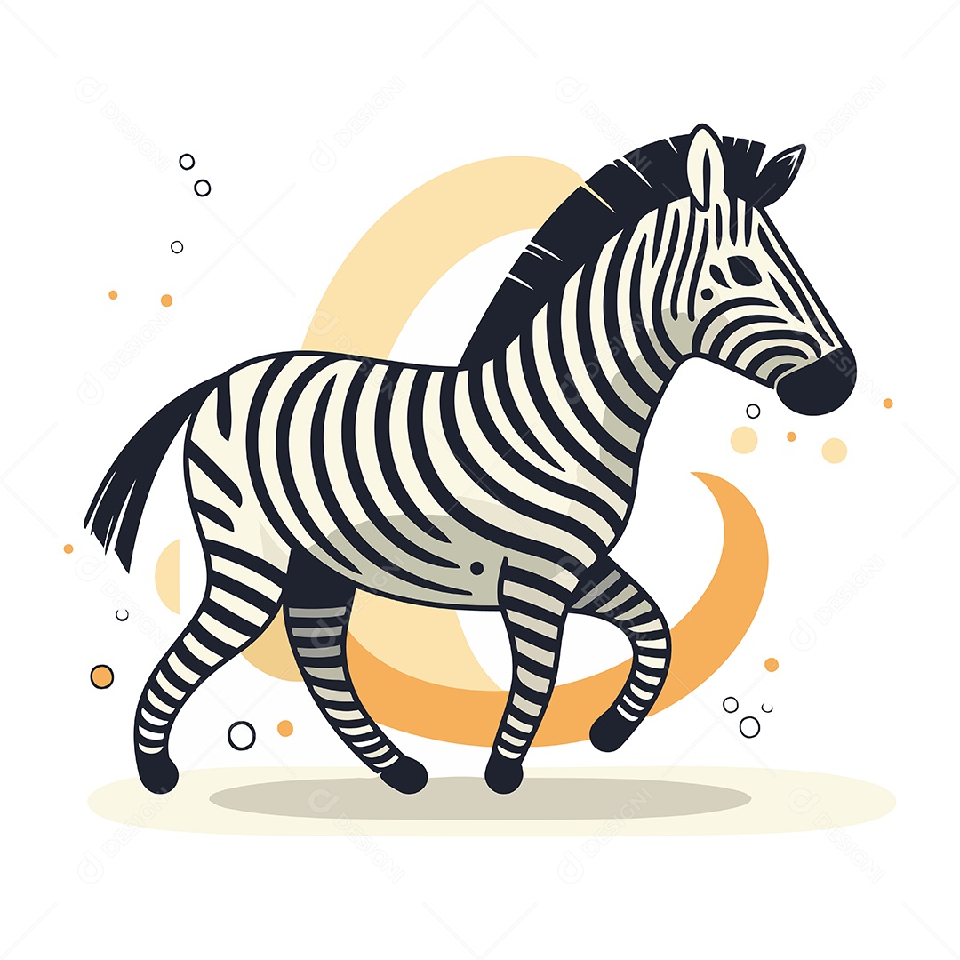 Zebra Desenho Animado Ilustração Vetor EPS