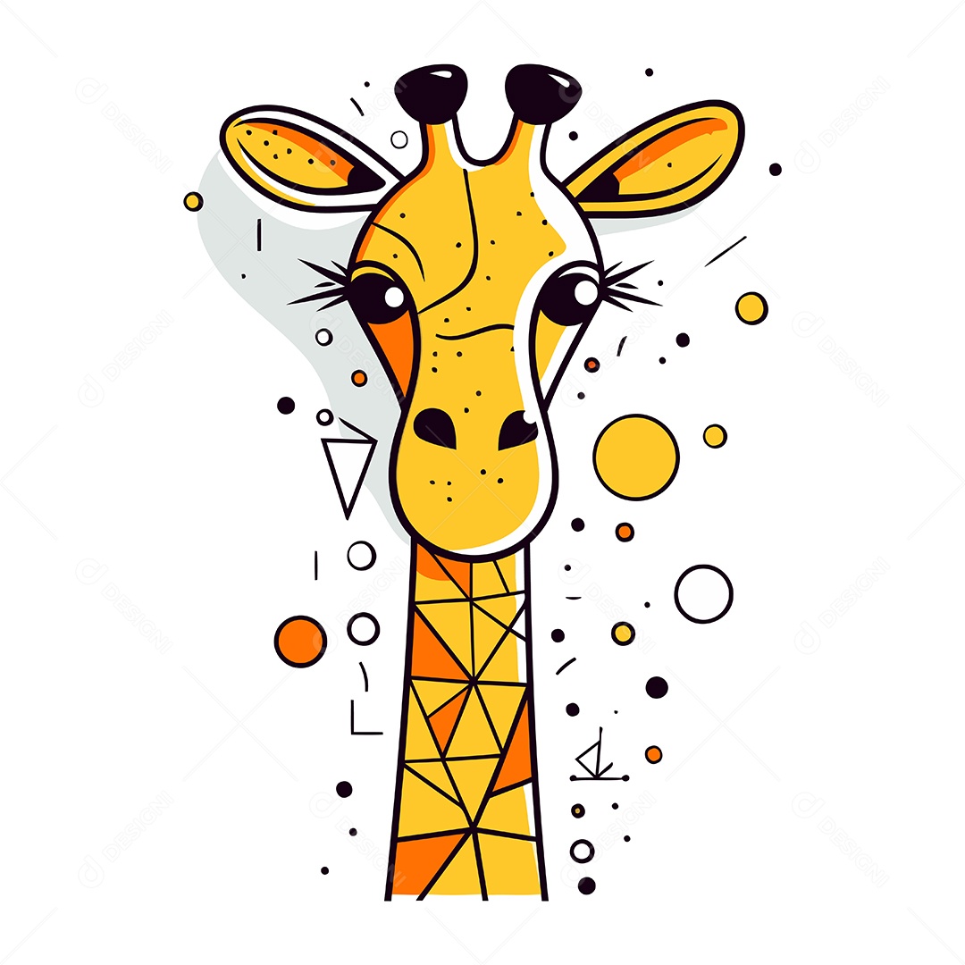 Girafa Desenho Animado Ilustração Vetor EPS