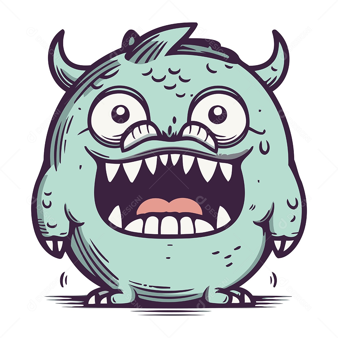Monstro Desenho Animado Ilustração Vetor EPS