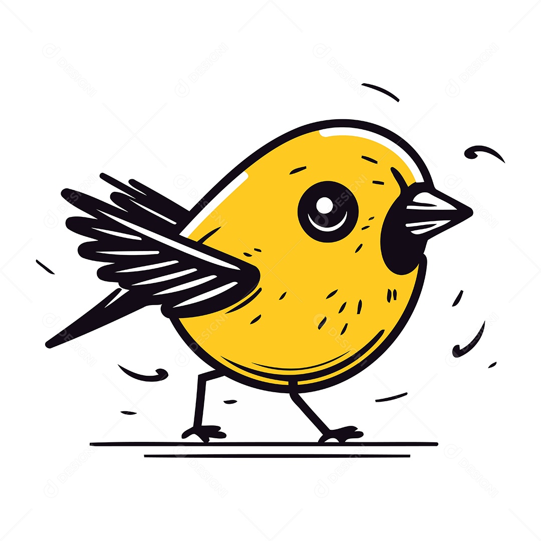 Pássaro Desenho Animado Ilustração Vetor EPS