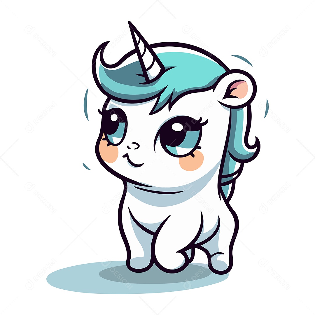 Unicórnio Desenho Animado Ilustração Vetor EPS