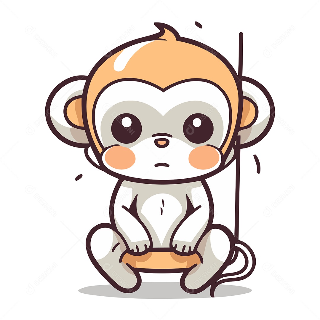 Macaco Desenho Animado Ilustração Vetor EPS