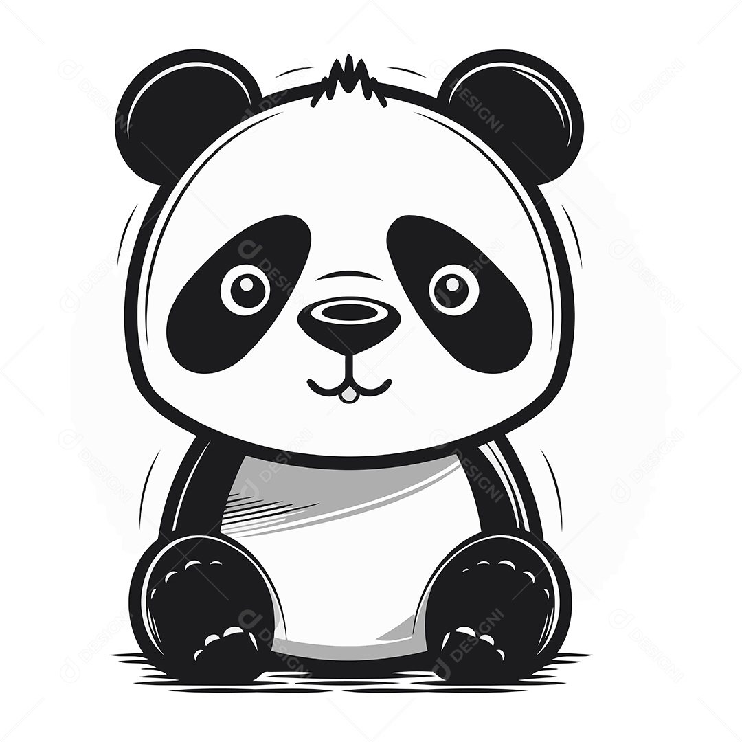 Urso Panda Desenho Animado Ilustração Vetor EPS