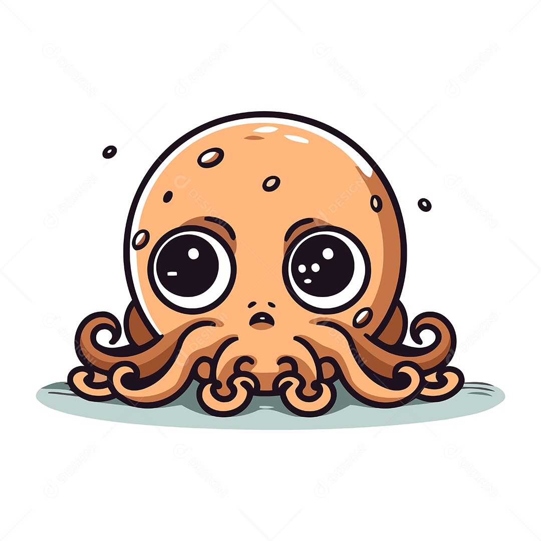 Polvo Desenho Animado Ilustração Vetor EPS