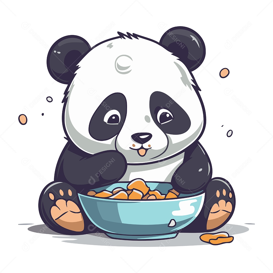 Urso Panda Desenho Animado Ilustração Vetor EPS