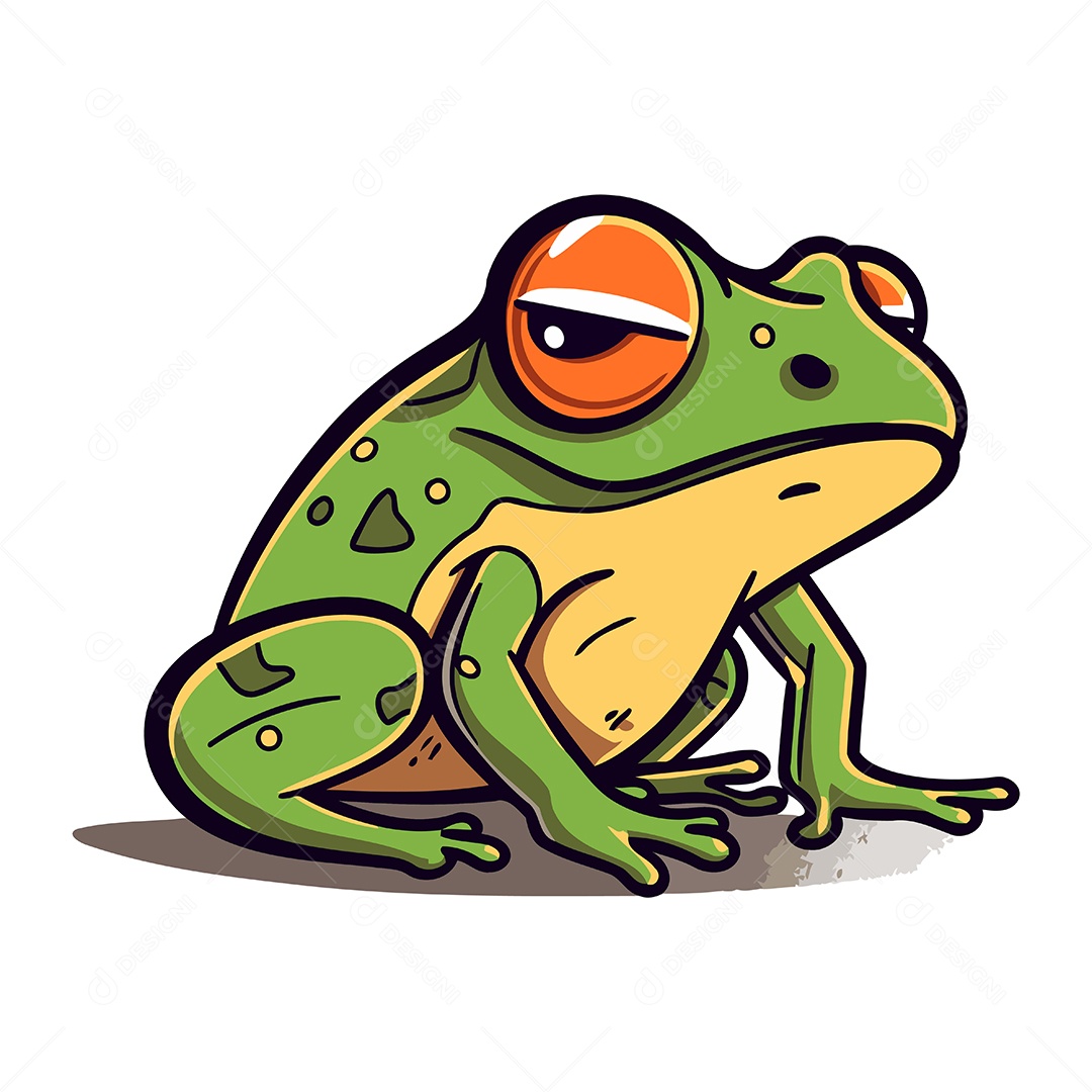 Sapo Desenho Animado Ilustração Vetor EPS