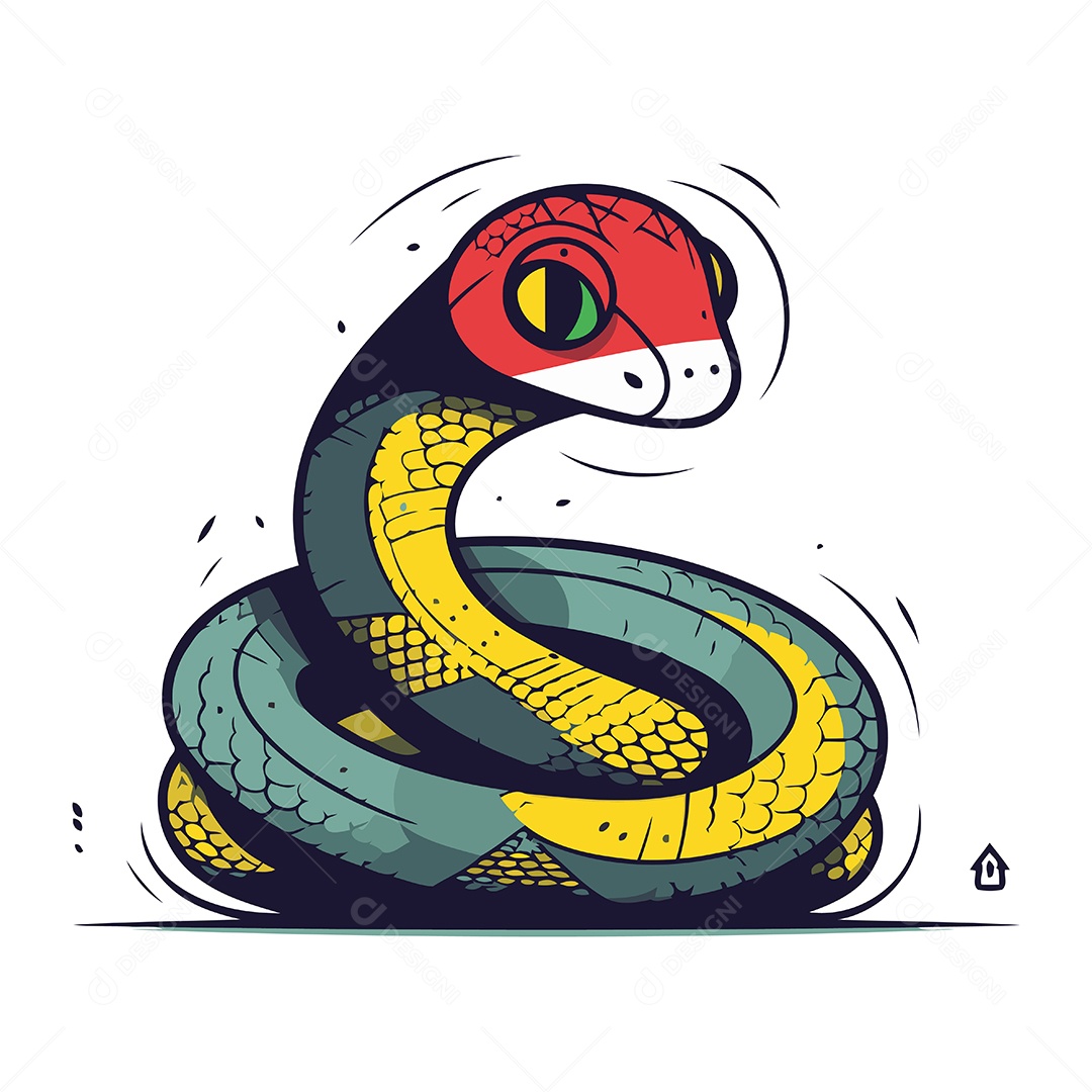 Cobra Desenho Animado Ilustração Vetor EPS