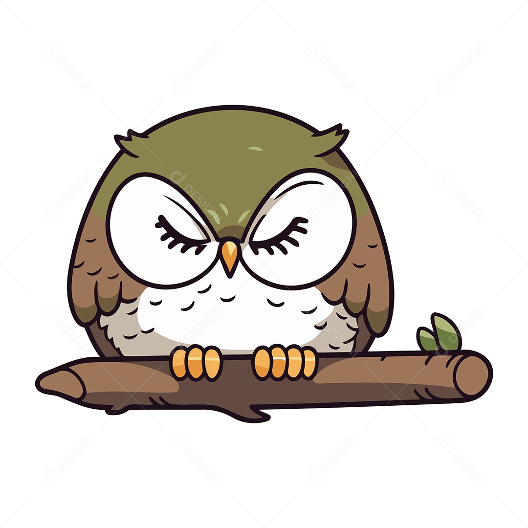 Coruja Desenho Animado Ilustração Vetor EPS