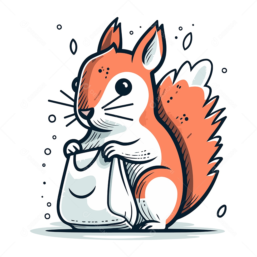 Esquilo Desenho Animado Ilustração Vetor EPS
