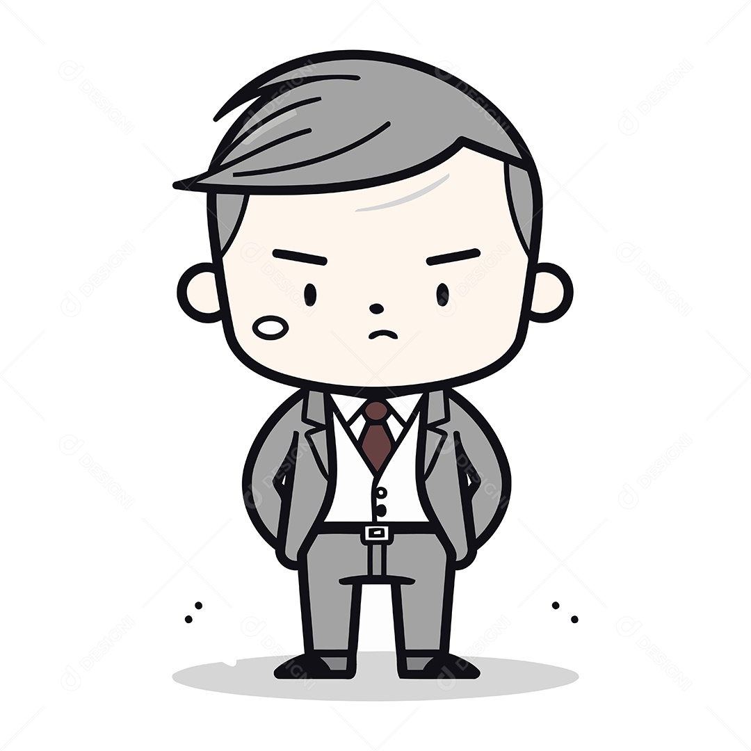 Empresário Desenho Animado Ilustração Vetor EPS