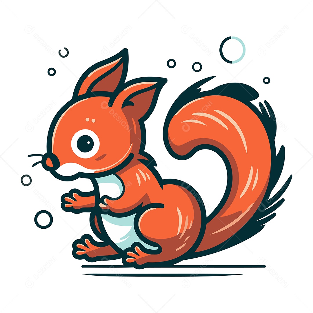 Esquilo Desenho Animado Ilustração Vetor EPS