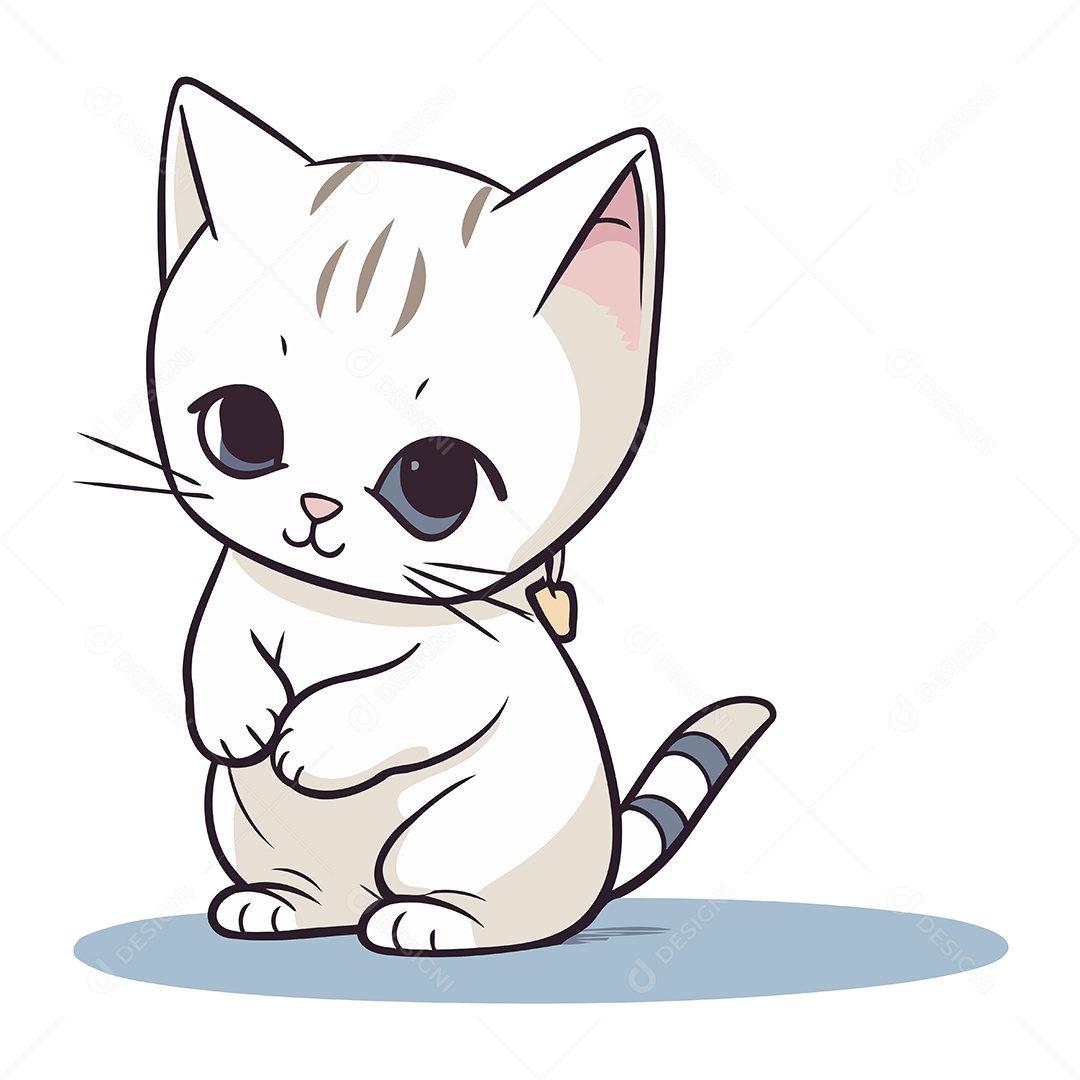 Gato Desenho Animado Ilustração Vetor EPS